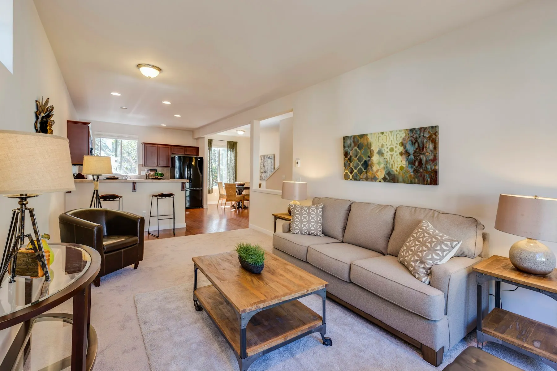 Bright living room, illustrative home styling